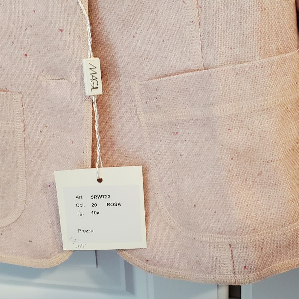 NWT-MAGIL BUTTON'S UP YOUTH GIRLS PEACHY PINK BLAZER JACKET- ITALY10- - Picture 9 of 15